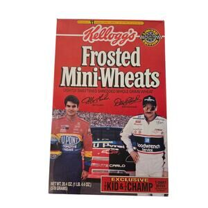 1995 Kellogg's Frosted Mini-Wheats NASCAR Jeff Gordon Dale Earnhardt Cereal Box